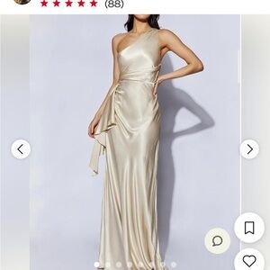 Elegant One-Shoulder Cream Dress